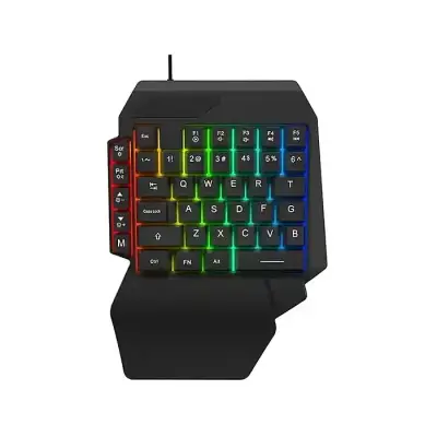 GK103S Single Hand Luminous Gaming Keyboard wired connectiongod...